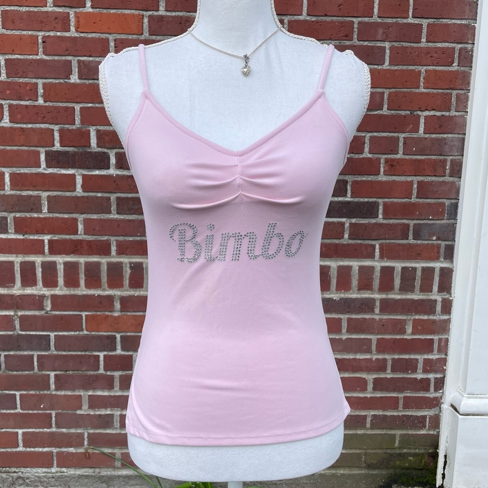 y2k Baby Pink Rhinestone Bimbo Camisole
